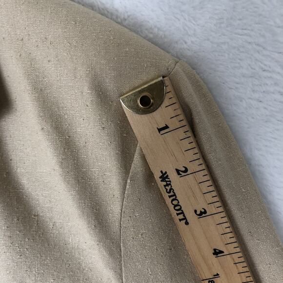 VTG SOSTANZA 100% Silk Jacket Womens Sz XL Beige One Button Lined Blazer Pockets - Picture 10 of 12